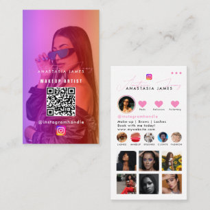 Cartão De Visita Código QR da mídia social de alimentação de fotos 