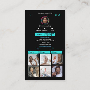 Cartão De Visita Código QR da Mídia Social Turquoise TikTok