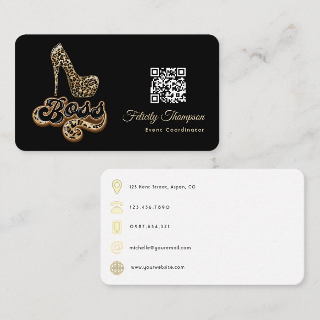 Cartão De Visita Código QR da Moda (Frente/Verso)