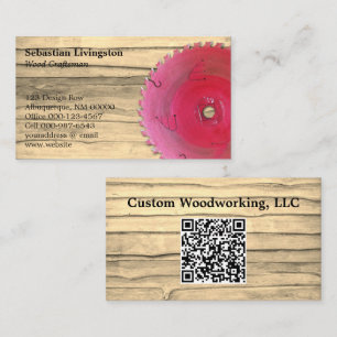 Cartão De Visita Código QR da ocupação circular russa de madeira
