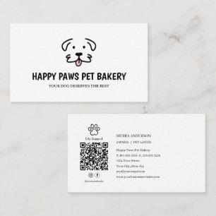 Cartão De Visita Código QR da Padaria de Petiscos Gourmet para Cães