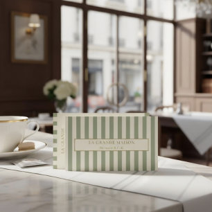 Cartão De Visita Código QR da Padaria Francesa de Listras Chic Sage