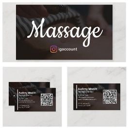 Cartão De Visita Código QR da Terapêutica de Massagem Moderna