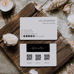 Cartão De Visita Código QR da Verificação de Pagamento em Caixa do 