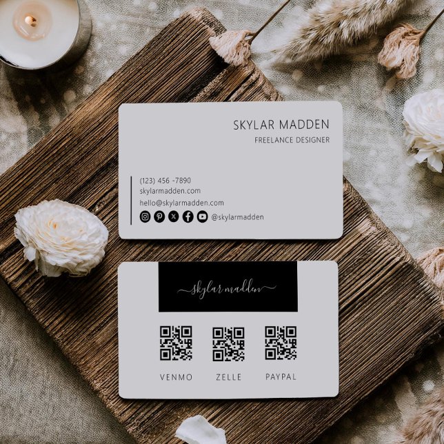 Cartão De Visita Código QR da Verificação de Pagamento em Caixa do  (Criador carregado)