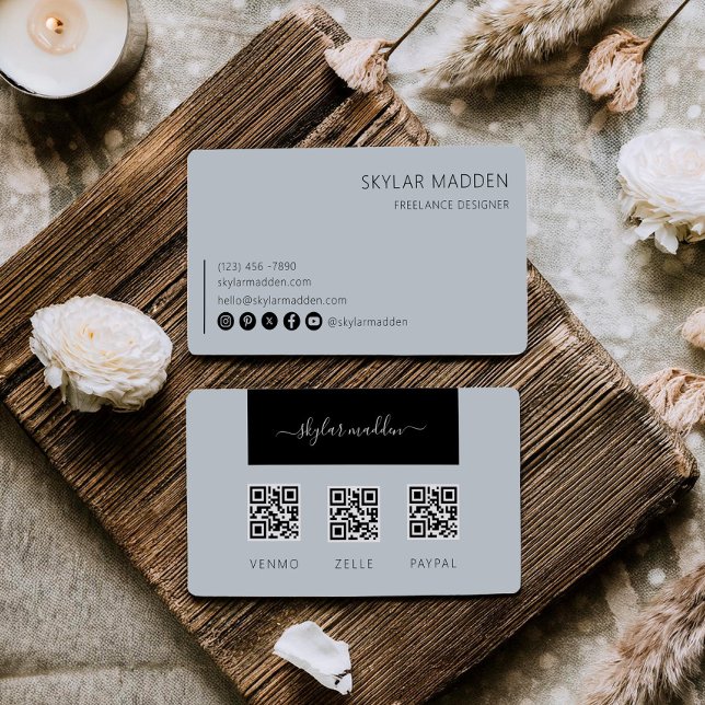 Cartão De Visita Código QR da Verificação de Pagamento em Caixa do  (Criador carregado)