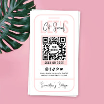 Código QR das Mídias Sociais Moderno Rosa Feminino