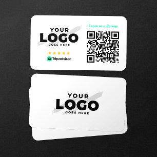 Cartão De Visita Código QR de 5 estrelas para avaliações da Tripadv