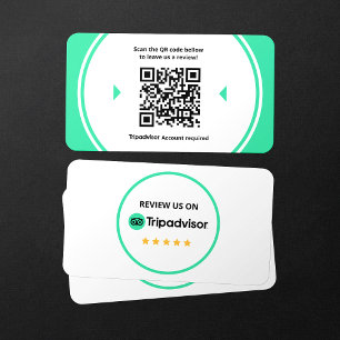 Cartão De Visita Código QR de 5 estrelas para Avaliações do Tripadv