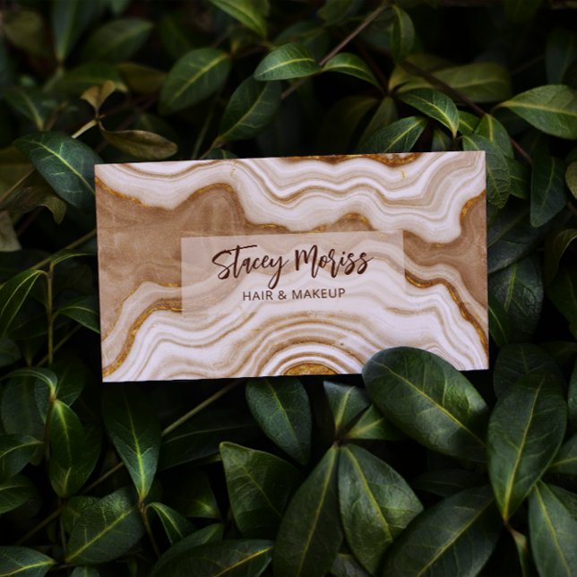 Cartão De Visita Código QR de Abstrato de Agate de Gama Moderna (Criador carregado)