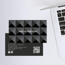 Código QR de Abstrato de preto Geométrico Moderno 