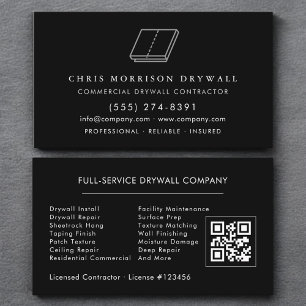 Cartão De Visita Código QR de Acabamento de Drywall Sheetrock