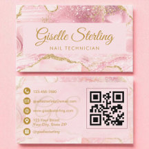 Código QR de Agate Dourado Rosa-Blush do Técnico-N
