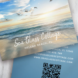Cartão De Visita Código QR de Aluguer de Férias da Casa de Praia