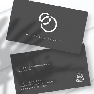Cartão De Visita Código QR de Análise Simples e Elegante Moderno Mi