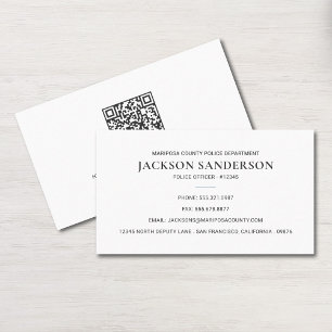 Cartão De Visita Código QR de aplicação da lei do departamento de o