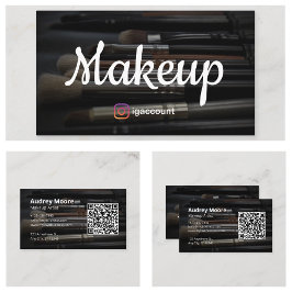 Cartão De Visita Código QR de Artista de Maquiagem Beauty