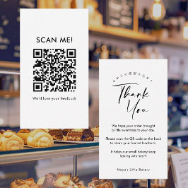 Cartão De Visita Código QR de Avaliação de Roteiro Moderno Simples
