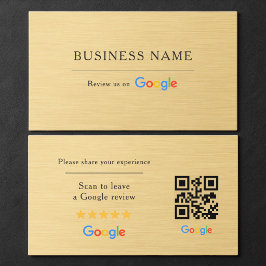 Cartão De Visita Código QR de Avaliação do Google Falso Metálico Do