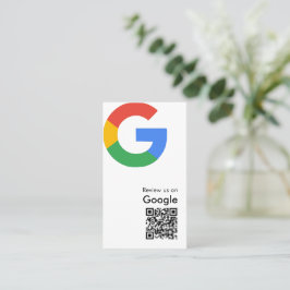 Cartão De Visita Código QR de Avaliação do Google Moderno e Elegant