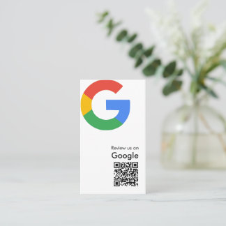 Cartão De Visita Código QR de Avaliação do Google Moderno e Elegant