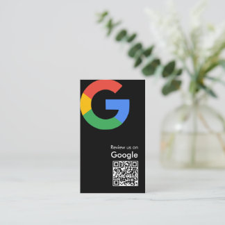 Cartão De Visita Código QR de Avaliação do Google Moderno e Elegant
