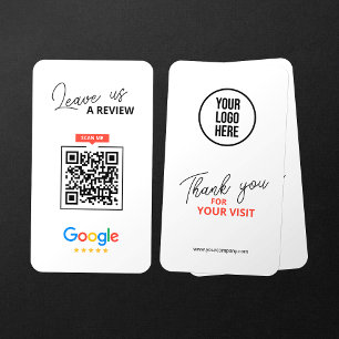 Cartão De Visita Código QR de Avaliação do Google Obrigado Empresa
