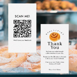 Cartão De Visita Código QR de Avaliação para Rolo de Canela Rústico