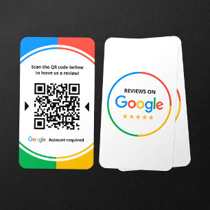 Cartão De Visita Código QR de Avaliações 5 Estrelas no Google de An