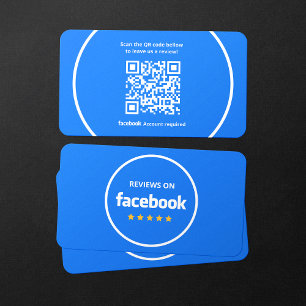 Cartão De Visita Código QR de Avaliações do Facebook com 5 Estrelas