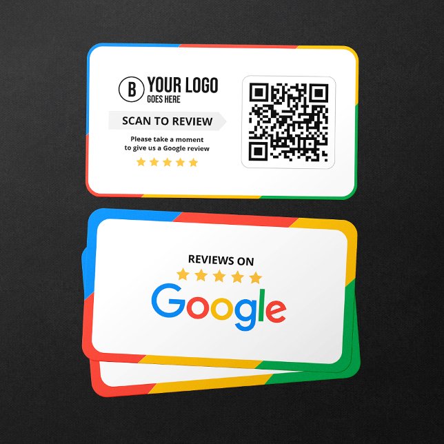 Cartão De Visita Código QR de Avaliações do Google para Clientes Av (Criador carregado)