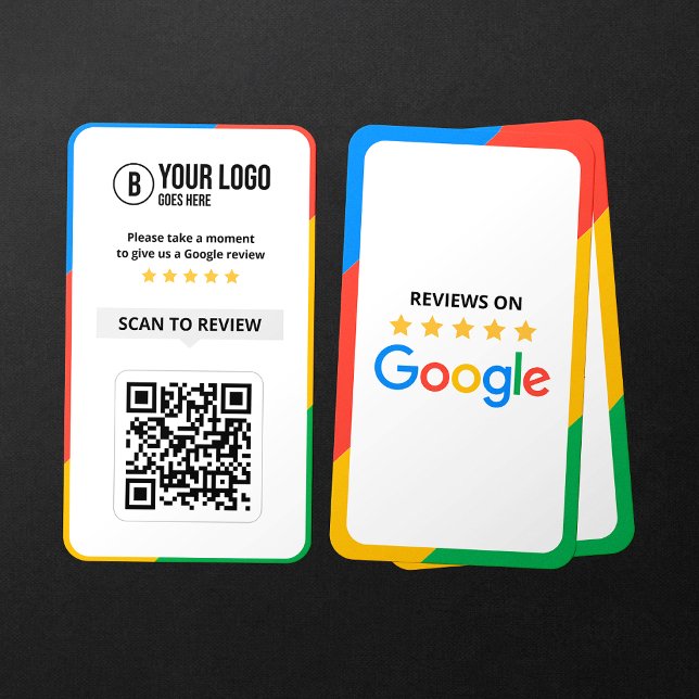 Cartão De Visita Código QR de Avaliações do Google para Clientes Av (Criador carregado)