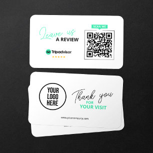 Cartão De Visita Código QR de Avaliações do Tripadvisor Link de Ava