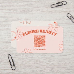 Cartão De Visita Código QR de Beauty Skincare