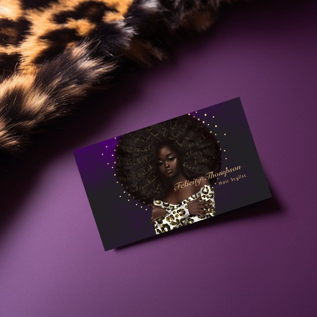 Cartão De Visita Código QR de beleza da Rainha Negra Fashion (Criador carregado)