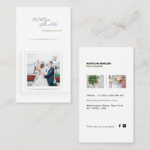 Cartão De Visita CÓDIGO QR de casamento minimalista moderno profiss