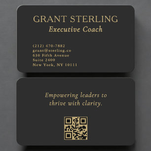 Cartão De Visita Código QR de Coach Executivo Profissional