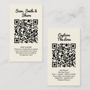 Cartão De Visita Código QR de Compartilhamento de Fotos de Casament