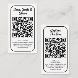 Cartão De Visita Código QR de Compartilhamento de Fotos de Casament