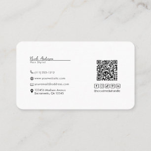 Cartão De Visita Código QR de Conexão de Mídia Social Logo