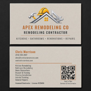 Cartão De Visita Código QR de Construtor de Reforma