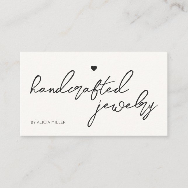 Cartão De Visita Código QR de Coração Simples Mínimo Moderno (Frente)