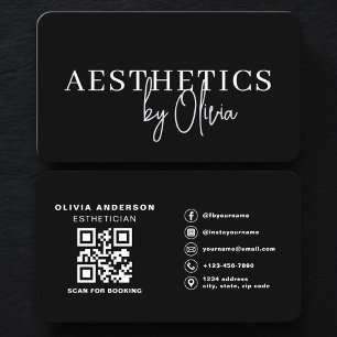Cartão De Visita Código QR de Cuidados com a Pele de Esteticista Pr