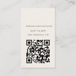 Cartão De Visita Código QR de Degustação de Chocolate Minimalista M