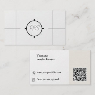 Cartão De Visita Código QR de Designer Gráfico Moderno Minimalista