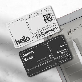 Cartão De Visita Código QR de Digitalização Moderna - Alô