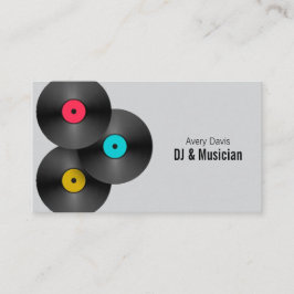 Cartão De Visita Código QR de Disco de Vinil DJ Deejay Festa Retro