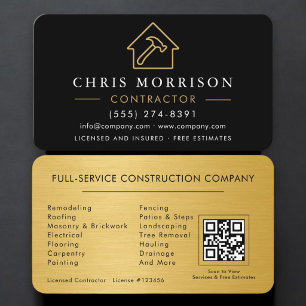 Cartão De Visita Código QR de Empreiteiro de Construção Metálica