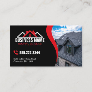Cartão De Visita Código QR de Empreiteiro de Telhados com Logotipo