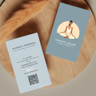 Cartão De Visita Código QR de Encontros Sociais de Lótus de Yoga/Mi